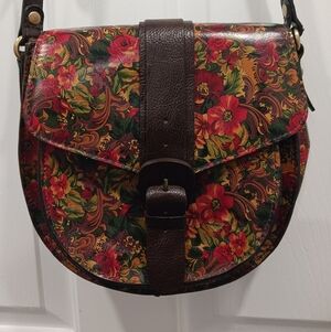 Patricia Nash Leather Crossbody Golden Rustic Forest